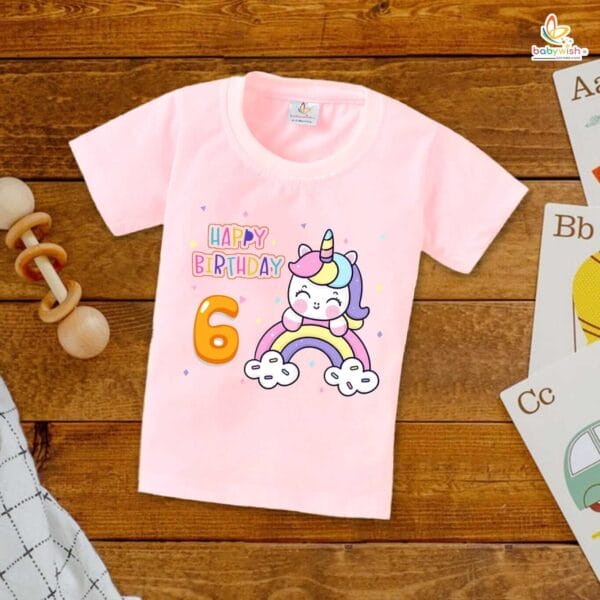 Six Year Birthday Unisex T-Shirt Half Sleeve Round Neck Topwear tee for kids - Image 4