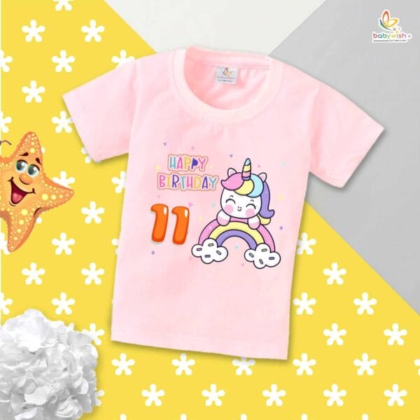 Eleven Year Birthday Unisex T-Shirt Half Sleeve Round Neck Topwear tee for kids - Image 2