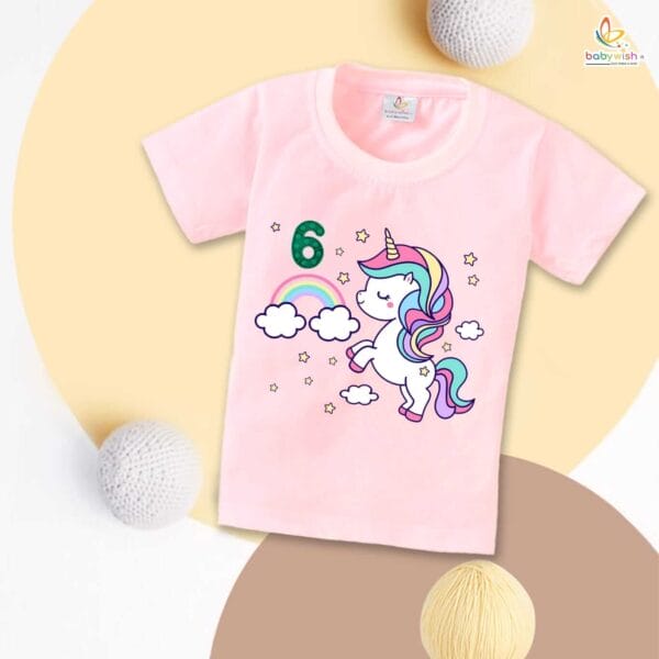 Six Year Birthday Unisex T-Shirt Half Sleeve Round Neck Topwear tee for kids - Image 3