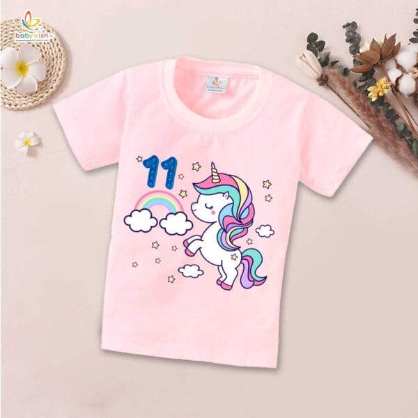 Eleven Year Birthday Unisex T-Shirt Half Sleeve Round Neck Topwear tee for kids - Image 4