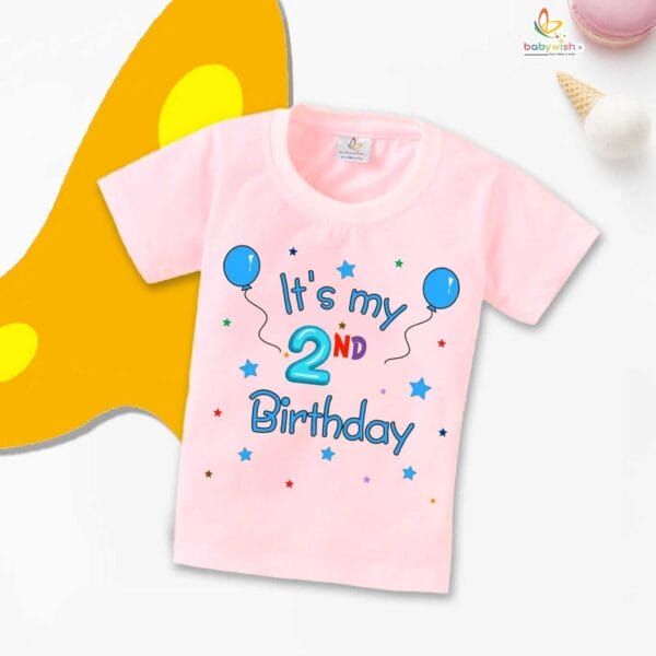 Two Year Birthday Unisex T-Shirt Half Sleeve Round Neck Topwear tee for kids - Image 3