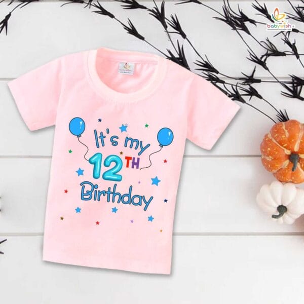 Twelve Year Birthday Unisex T-Shirt Half Sleeve Round Neck Topwear tee for kids - Image 3