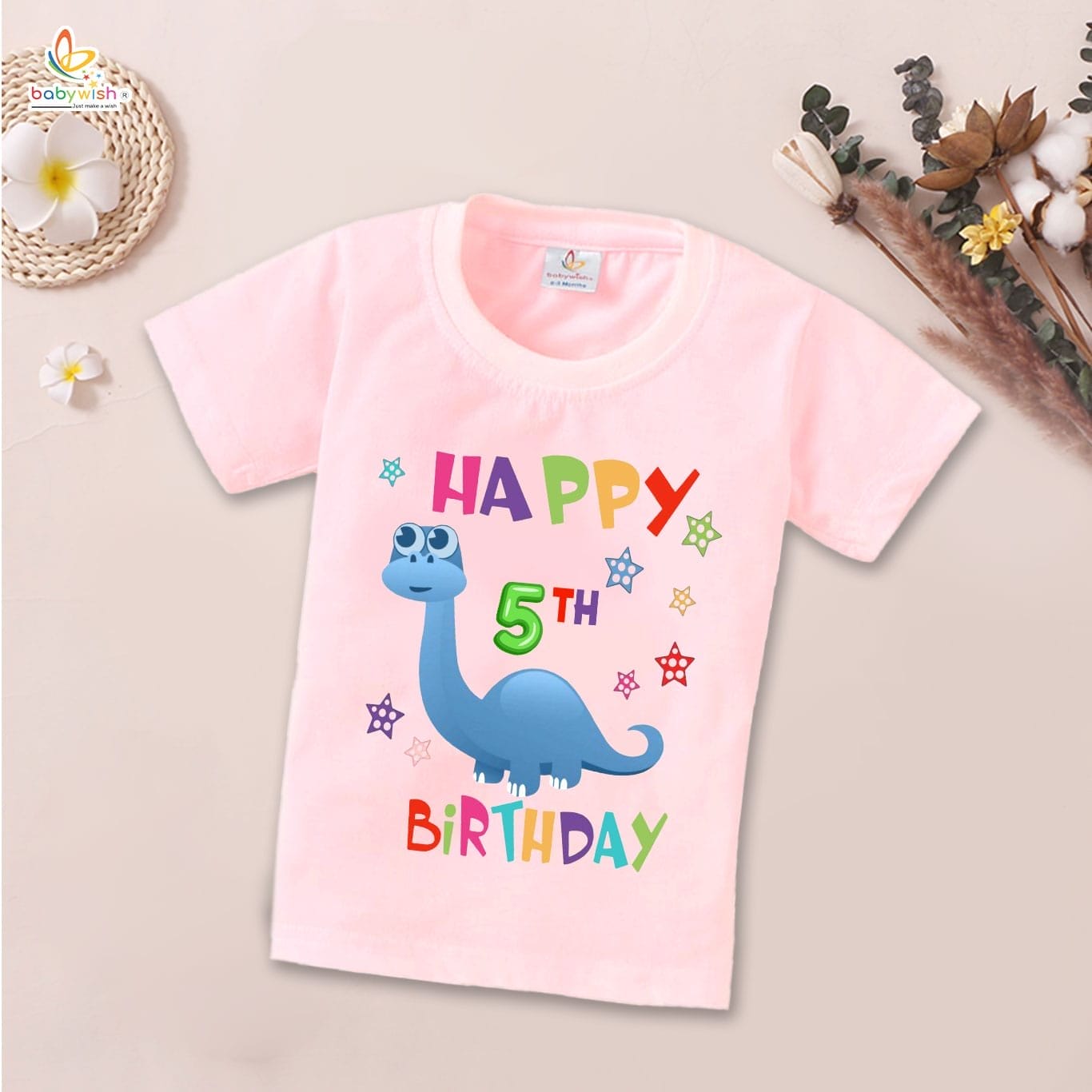 Five Year Birthday Unisex T-Shirt Half Sleeve Round Neck Topwear tee for kids