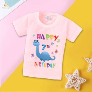 Seven Year Birthday Unisex T-Shirt Half Sleeve Round Neck Topwear tee for kids