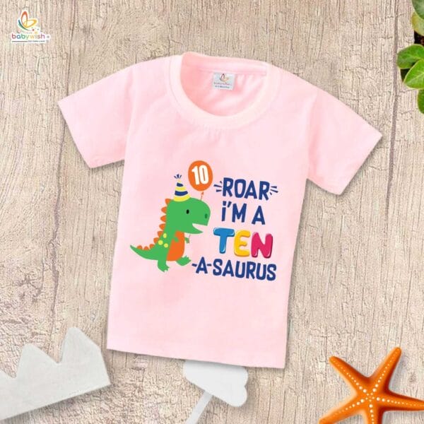 Ten Year Birthday Unisex T-Shirt Half Sleeve Round Neck Topwear tee for kids - Image 2