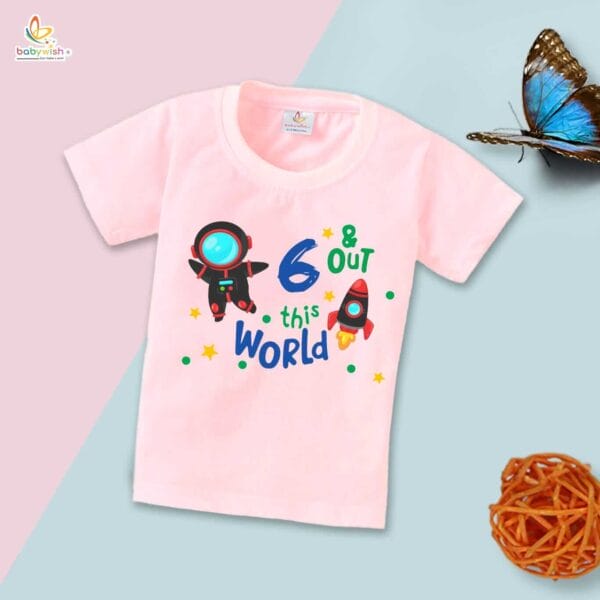 Six Year Birthday Unisex T-Shirt Half Sleeve Round Neck Topwear tee for kids - Image 3