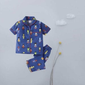 Kids Sleepsuit for Baby Boy’s and Girl’s Topwear and Pajamas Set Long Sleeve Sleepwear Baby Clothing Sets - Blue Superhero Theme