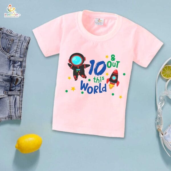 Ten Year Birthday Unisex T-Shirt Half Sleeve Round Neck Topwear tee for kids - Image 3