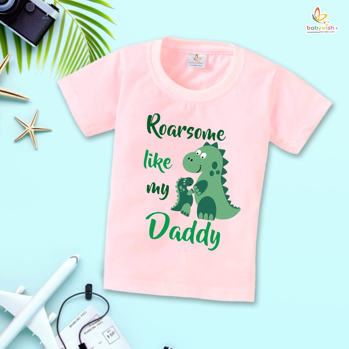 Father's Day Special T-Shirt for Boy’s and Girl’s Half Sleeve Topwear for Unisex Kids | Roarsome Like My Daddy |