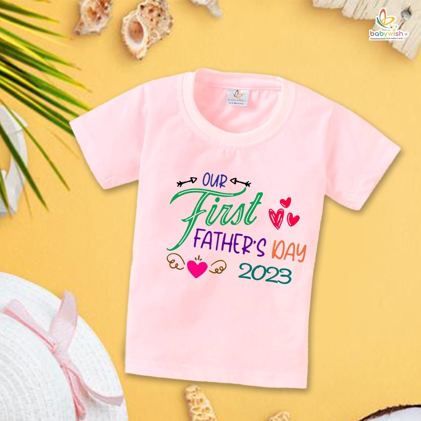 Father's Day Special T-Shirt for Boy’s and Girl’s Half Sleeve Topwear for Unisex Kids | Our First Father's Day 2023 |