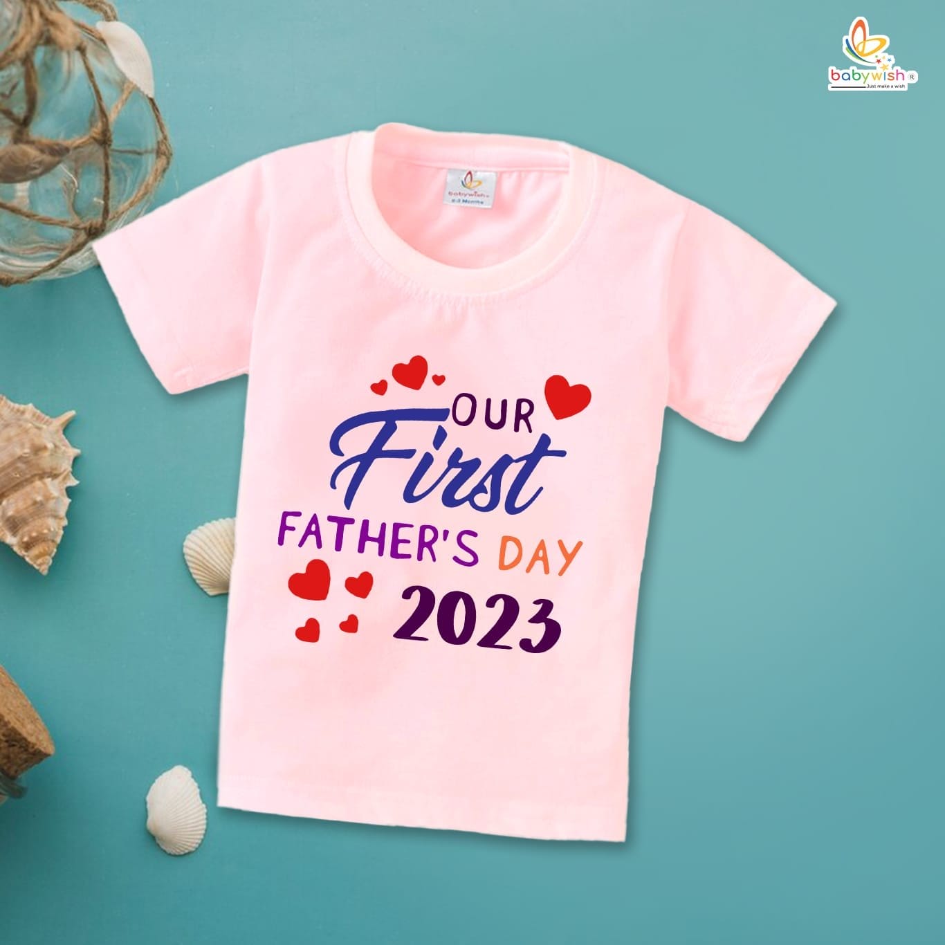 Father's Day Special T-Shirt for Boy’s and Girl’s Half Sleeve Topwear for Unisex Kids | Our First Father's Day 2023 | | Our First Father's Day 2023 |