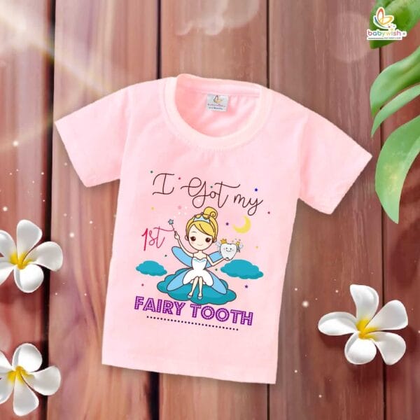 I Got My 1st Tooth Fairy Baby T-Shirt – My First Tooth Milestone T-Shirt for Newborn & Infant | Cute Tooth Fairy Outfit – Babywish - Image 3