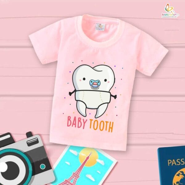 Baby Tooth My First Tooth Baby T-Shirt – Milestone T-Shirt for Newborn & Infant | Cute Baby Outfit for First Tooth – Babywish - Image 3
