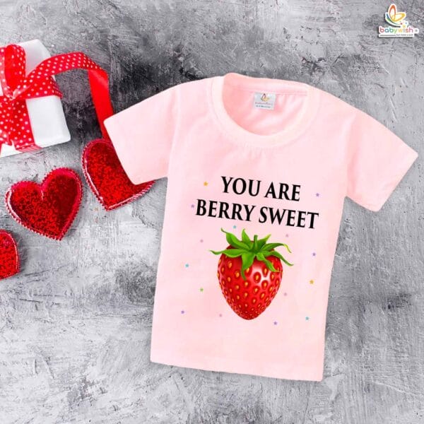 My First Valentine’s Day T-Shirt | "You Are Berry Sweet" Cute Baby & Toddler Valentine Tee – Babywish - Image 3
