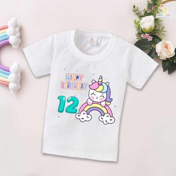 Twelve Year Birthday Unisex T-Shirt Half Sleeve Round Neck Topwear tee for kids - Image 2