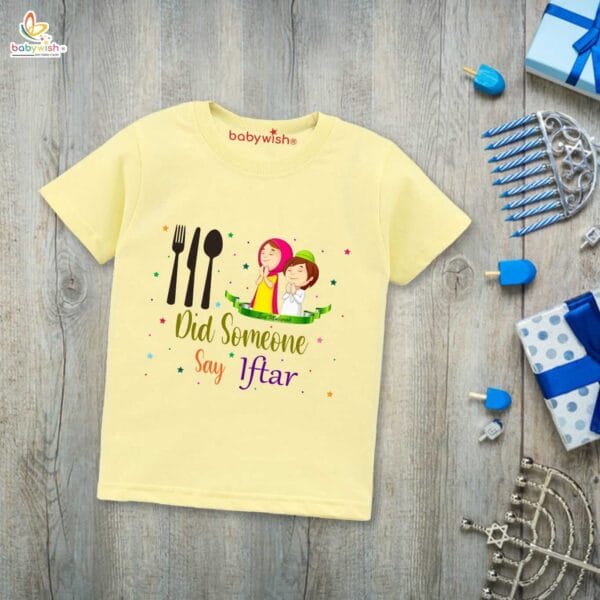 Eid T-shirt for Kids Unisex Ramadan Topwear Outfit Printed Half Sleeve Unisex Tshirt for Boy n Girl - Image 4