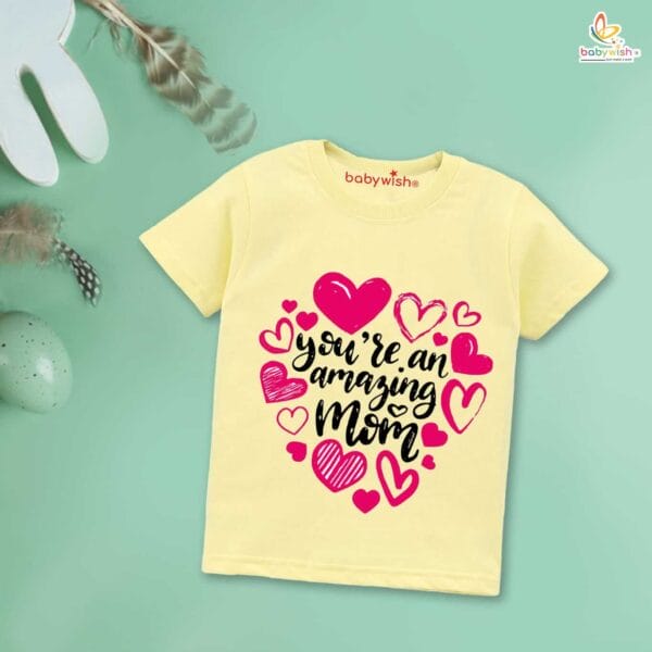 Mother's Day Special T-Shirt for Boy’s and Girl’s Half Sleeve Topwear for Unisex Kids