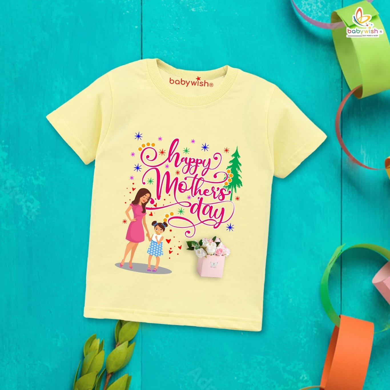 Mother's Day Special T-Shirt for Boy’s and Girl’s Half Sleeve Topwear for Unisex Kids