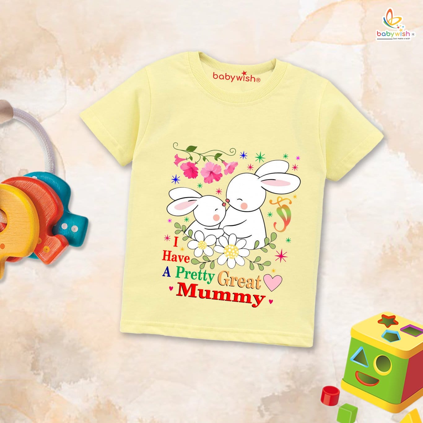 Mother's Day Special T-Shirt for Boy’s and Girl’s Half Sleeve Topwear for Unisex Kids