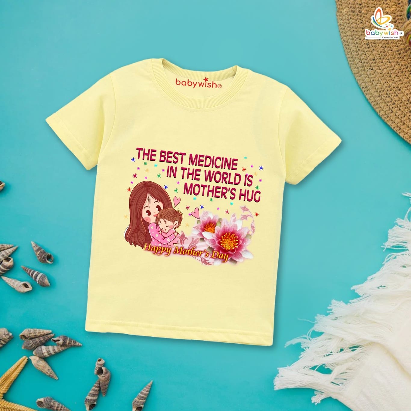 Mother's Day Special T-Shirt for Boy’s and Girl’s Half Sleeve Topwear for Unisex Kids