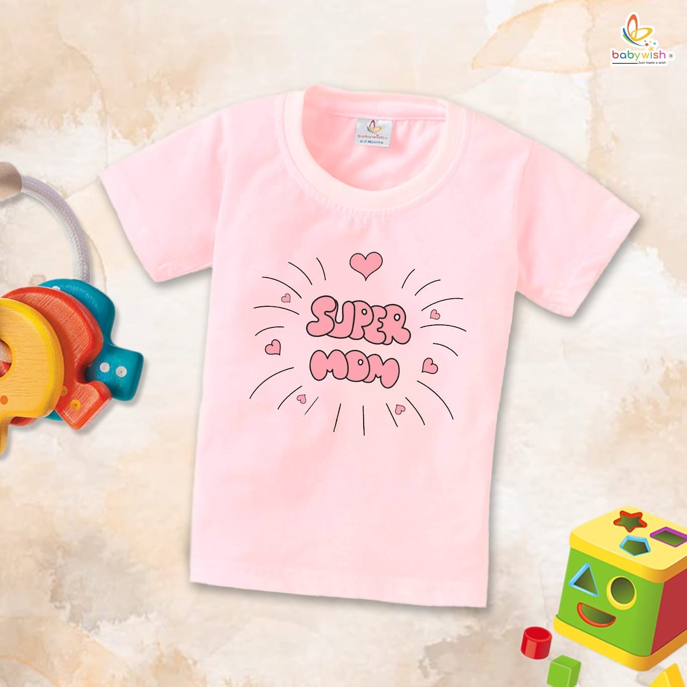 Mother's Day Special T-Shirt for Boy’s and Girl’s Half Sleeve Topwear for Unisex Kids