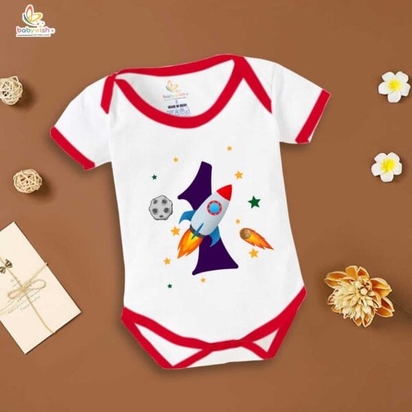 One month unisex baby romper half sleeve round neck onesie - Image 3