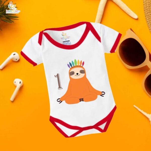 One month unisex baby romper half sleeve round neck onesie - Image 2
