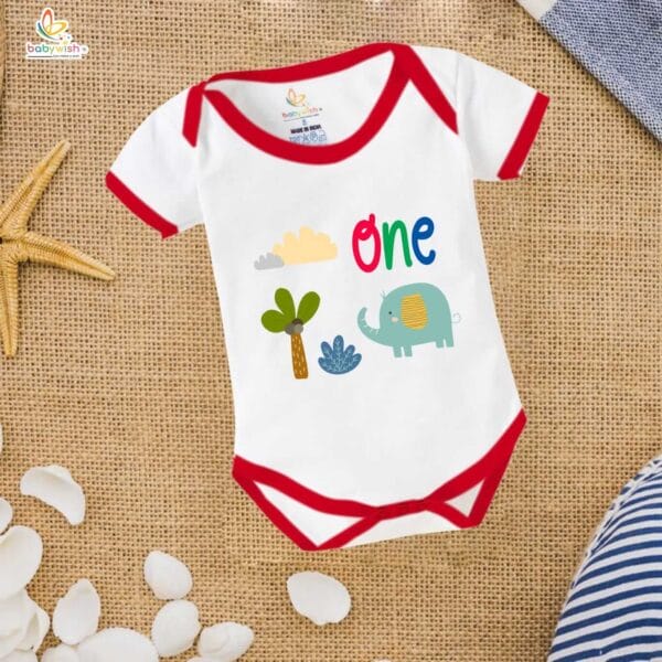 One month unisex baby romper half sleeve round neck onesie - Image 5