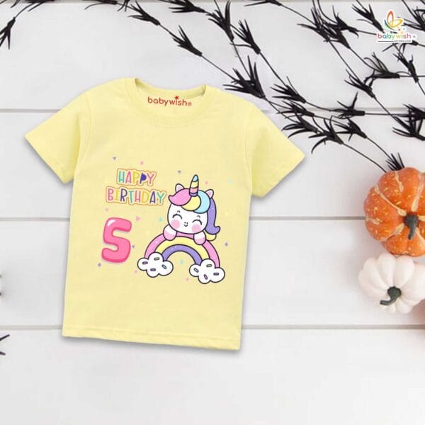 Five Year Birthday Unisex T-Shirt Half Sleeve Round Neck Topwear tee for kids - Image 4