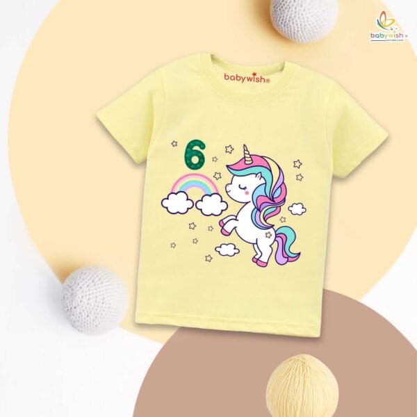 Six Year Birthday Unisex T-Shirt Half Sleeve Round Neck Topwear tee for kids - Image 4