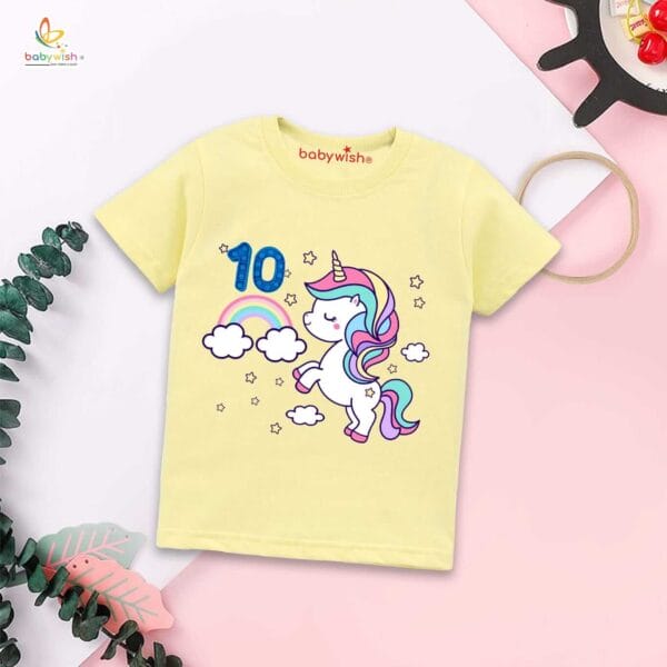 Ten Year Birthday Unisex T-Shirt Half Sleeve Round Neck Topwear tee for kids - Image 4