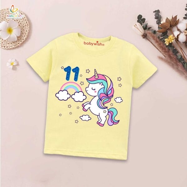 Eleven Year Birthday Unisex T-Shirt Half Sleeve Round Neck Topwear tee for kids - Image 5