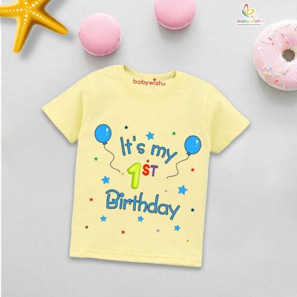 One Year Birthday Unisex T-Shirt Half Sleeve Round Neck Topwear tee for kids - Image 4