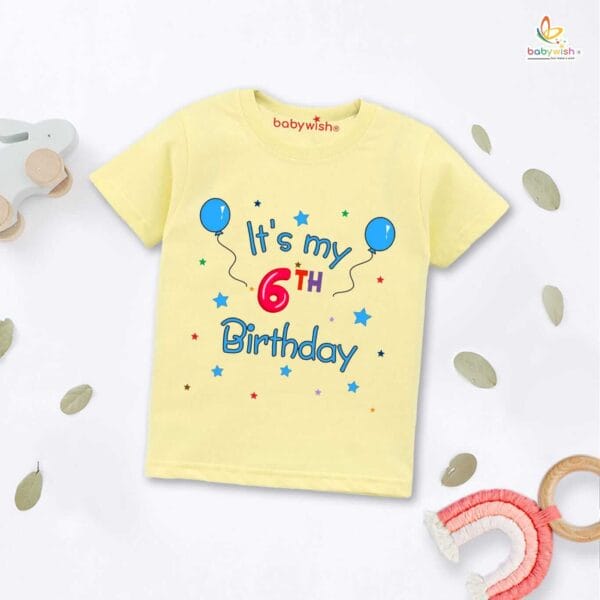 Six Year Birthday Unisex T-Shirt Half Sleeve Round Neck Topwear tee for kids - Image 3