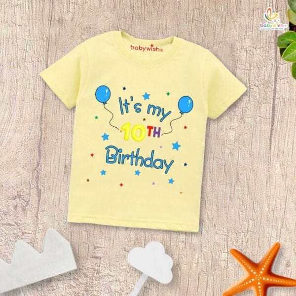 Ten Year Birthday Unisex T-Shirt Half Sleeve Round Neck Topwear tee for kids - Image 4