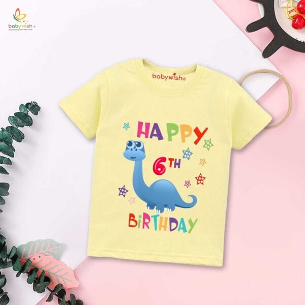 Six Year Birthday Unisex T-Shirt Half Sleeve Round Neck Topwear tee for kids - Image 4