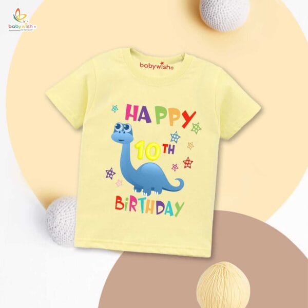 Ten Year Birthday Unisex T-Shirt Half Sleeve Round Neck Topwear tee for kids - Image 4