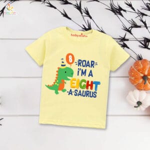 Eight Year Birthday Unisex T-Shirt Half Sleeve Round Neck Topwear tee for kids