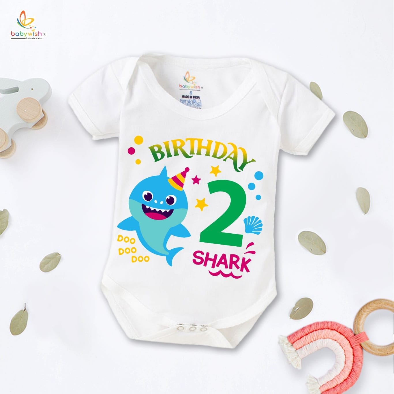 Two month unisex baby romper half sleeve round neck onesie