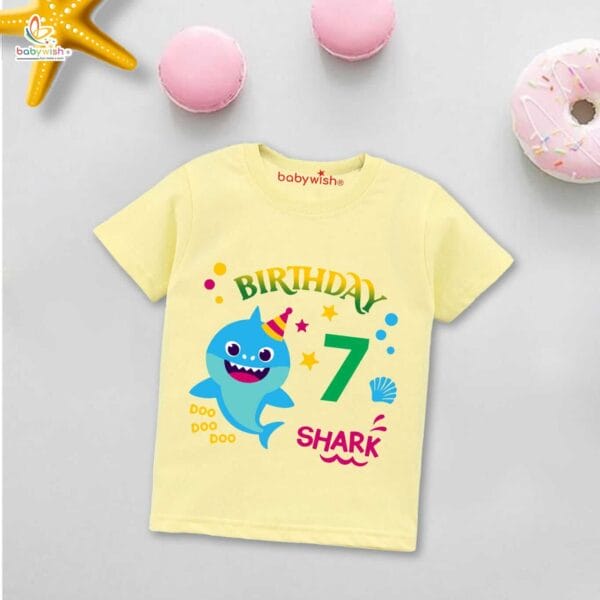 Seven Year Birthday Unisex T-Shirt Half Sleeve Round Neck Topwear tee for kids - Image 4