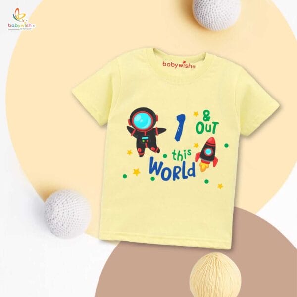 One Year Birthday Unisex T-Shirt Half Sleeve Round Neck Topwear tee for kids - Image 4