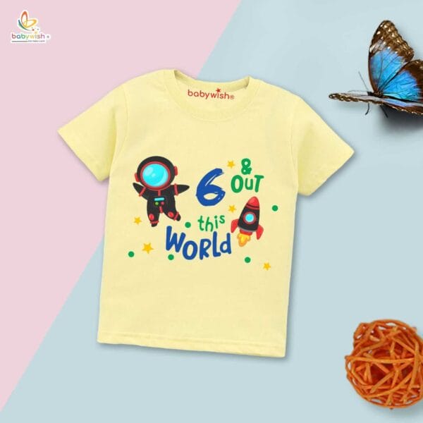 Six Year Birthday Unisex T-Shirt Half Sleeve Round Neck Topwear tee for kids - Image 4