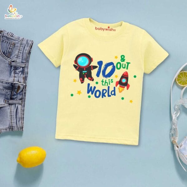 Ten Year Birthday Unisex T-Shirt Half Sleeve Round Neck Topwear tee for kids - Image 4