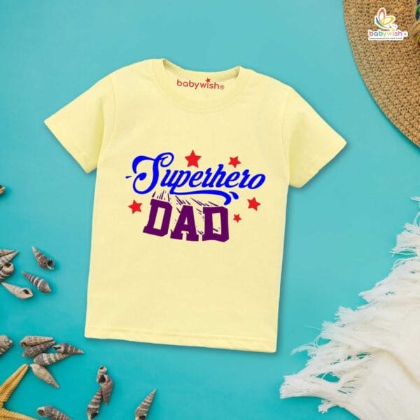 Father's Day Special T-Shirt for Boy’s and Girl’s Half Sleeve Topwear for Unisex Kids | Superhero DAD | - Image 4