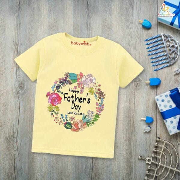 Father's Day Special T-Shirt for Boy’s and Girl’s Half Sleeve Topwear for Unisex Kids | Love You Lots | - Image 4