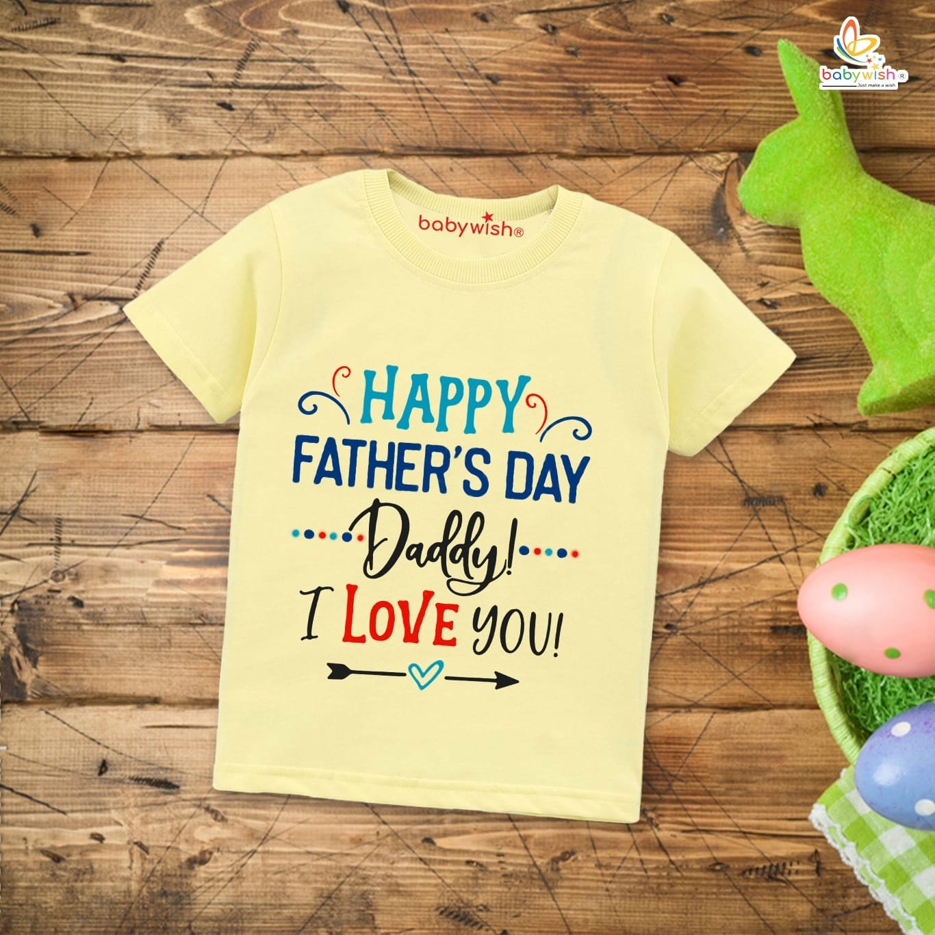 Father's Day Special T-Shirt for Boy’s and Girl’s Half Sleeve Topwear for Unisex Kids | Happy Father's Day Daddy I Love You|