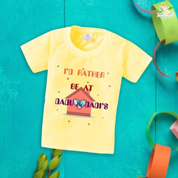 I'd Rather Be at Dadu & Dadi's T-Shirt – Cute My Dadu & Dadi Matching Family T-Shirts – Grandparents Gift, Cotton Tees for Dadu, Dadi & Baby – Babywish - Image 4