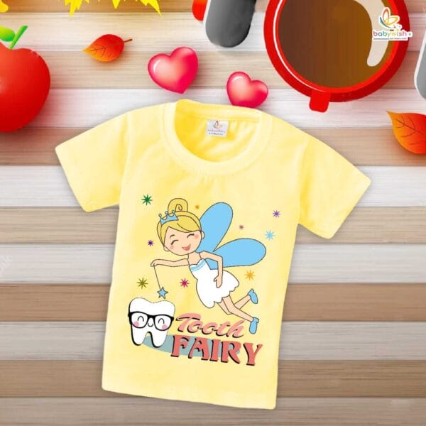 Tooth Fairy My First Tooth Baby T-Shirt – Cute First Tooth Milestone T-Shirt for Newborn & Infant | Soft Baby Outfit – Babywish - Image 4