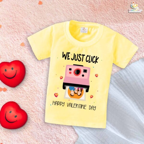 My First Valentine’s Day T-Shirt | "We Just Click" Cute Camera-Themed Baby & Toddler Tee – Babywish - Image 3