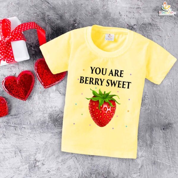 My First Valentine’s Day T-Shirt | "You Are Berry Sweet" Cute Baby & Toddler Valentine Tee – Babywish - Image 4